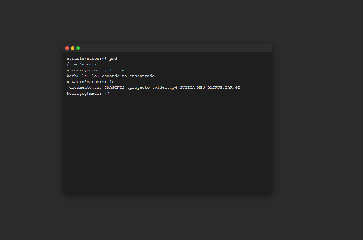 Captura de Terminal Mac